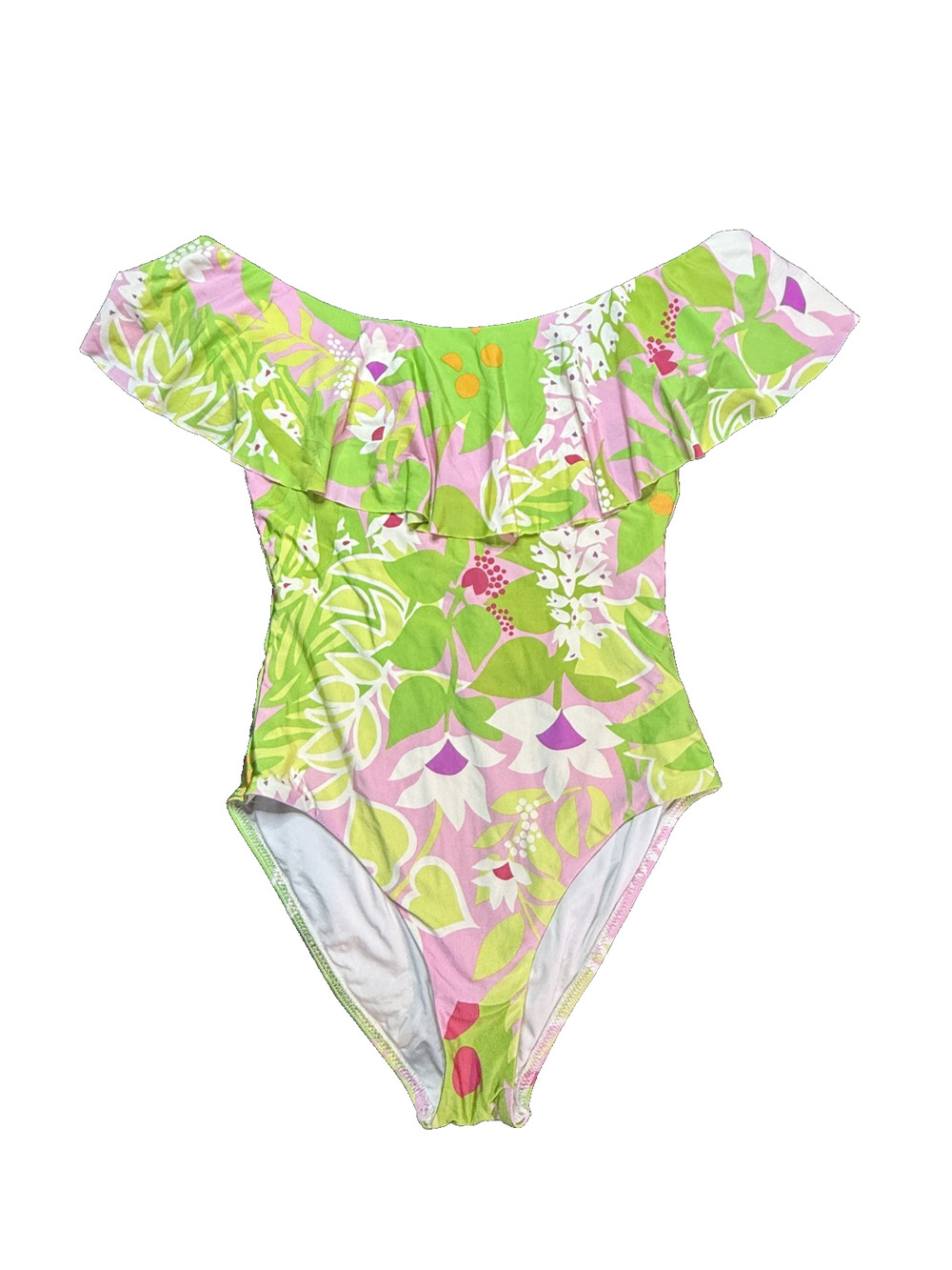 Trina Turk Women's Size 8 Monaco Ruffle La Palma One Piece Swimsuit